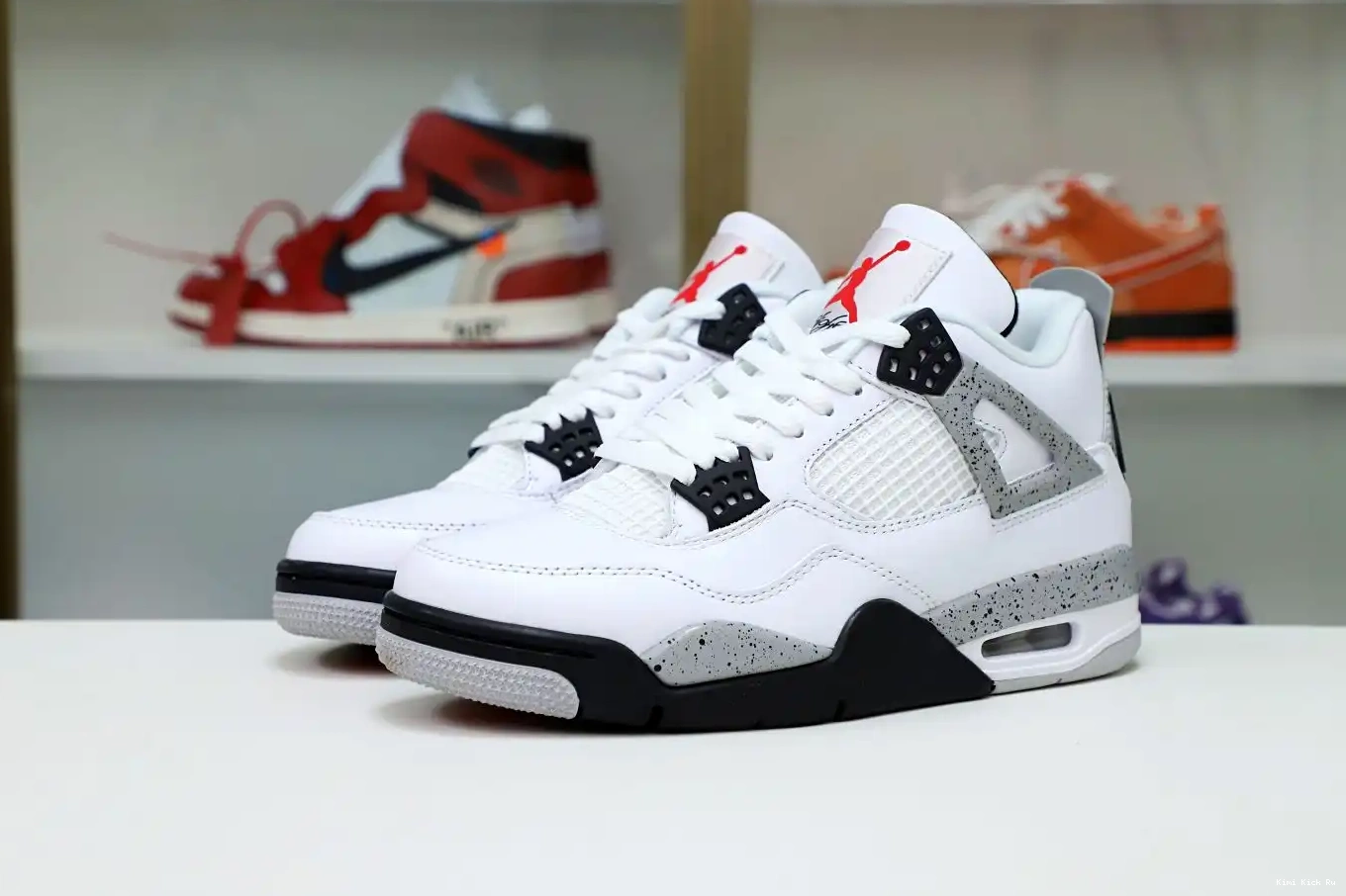 White Jordan 4 Kimikick Retro Air Cement 0328